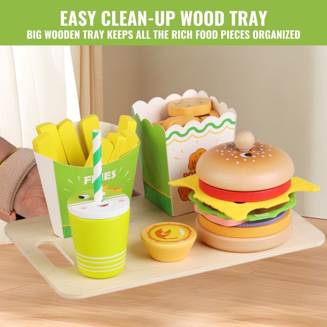 Kiddyraft Wooden Hamburger Toy - Image 3