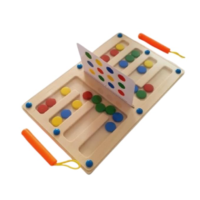 Kiddyraft Montessori Wooden Four-Colour Game Battle – Small Size - Image 3