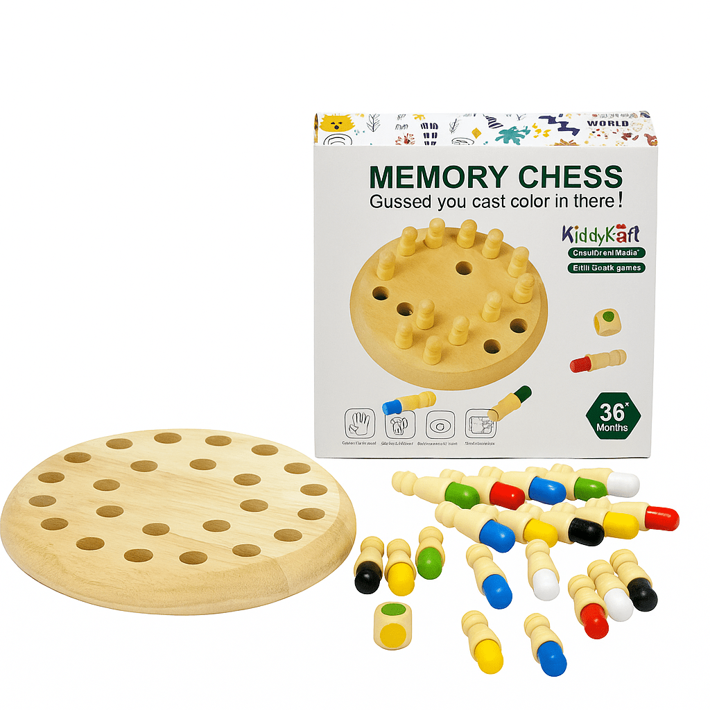 Kiddyraft Montessori Wooden Memory Chess – Big Size