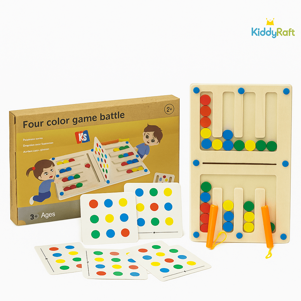 Kiddyraft Montessori Wooden Four-Colour Game Battle – Small Size