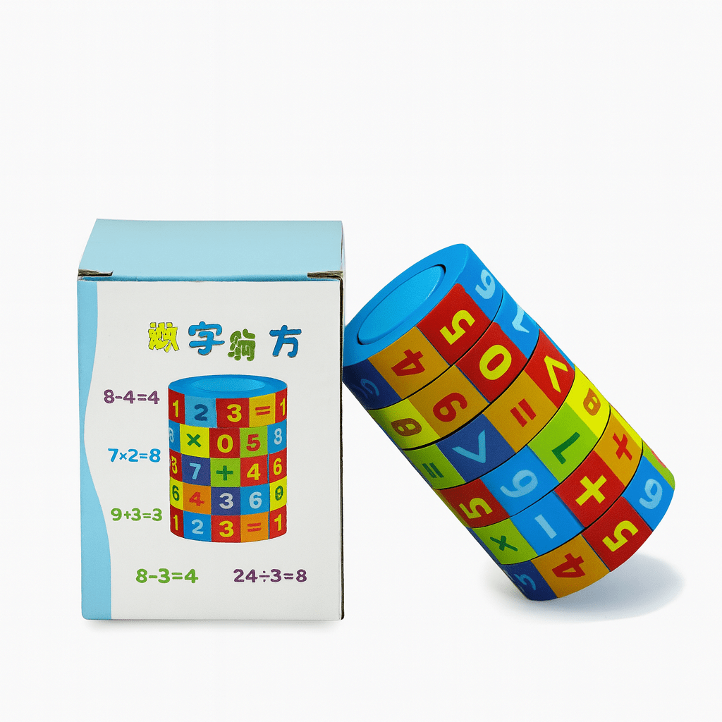 Kiddyraft Montessori Wooden Digital Rubik Cubes – Round Shape