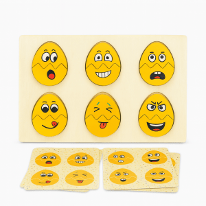 Kiddyraft Montessori Wooden Eggs Expressions Puzzle