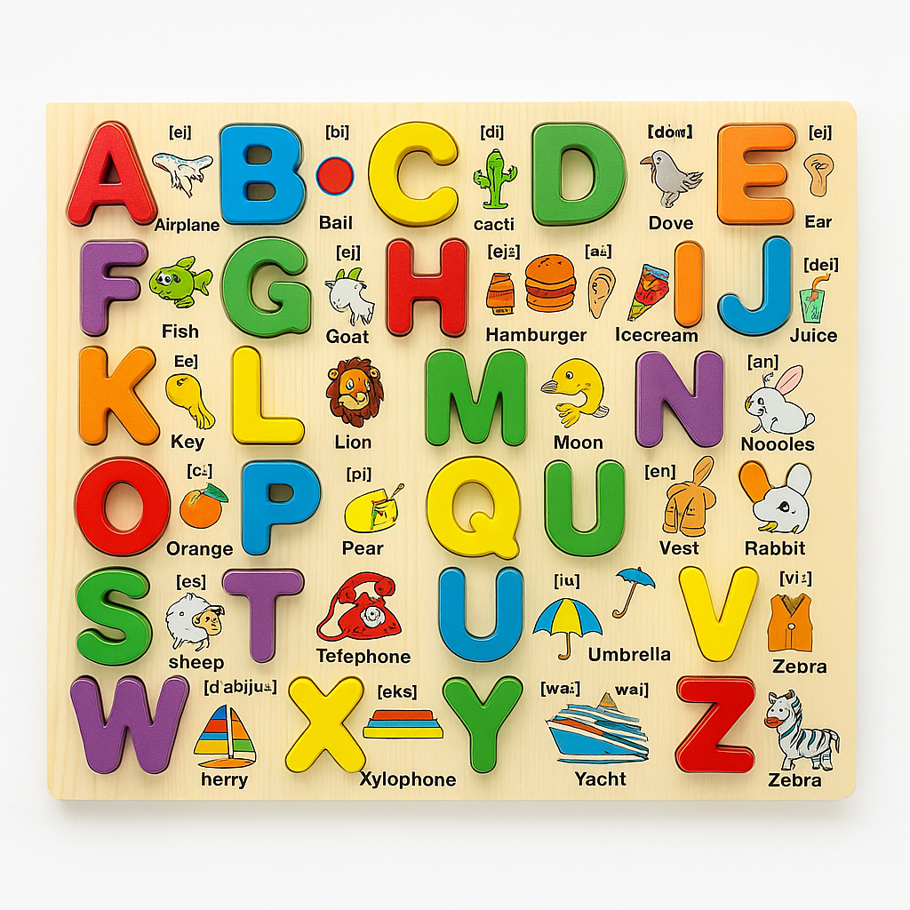 Kiddyraft Montessori Wooden Alphabet Learning Puzzle Board
