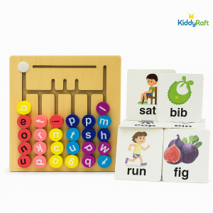 Kiddyraft Montessori Wooden Vowel Letter Walk
