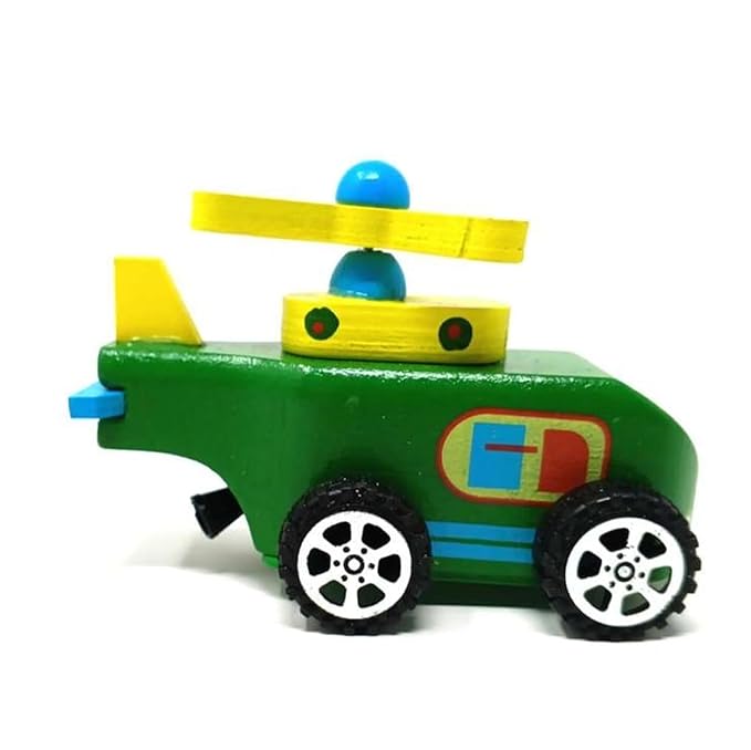 Kiddyraft Wooden Pull-String Helicopter Toy - Image 2