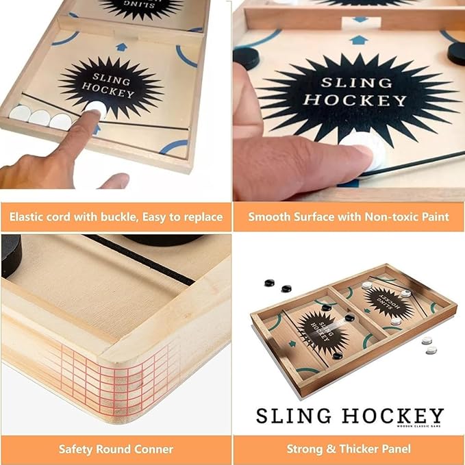 Kiddyraft String Hockey Wooden Board Game - Image 4