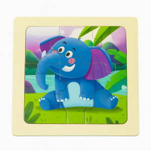Kiddyraft Wooden Mini Animal Puzzle – Elephant