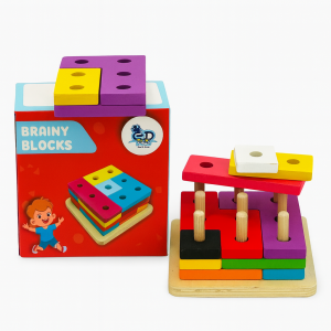Kiddyraft Montessori Wooden Brainy Blocks