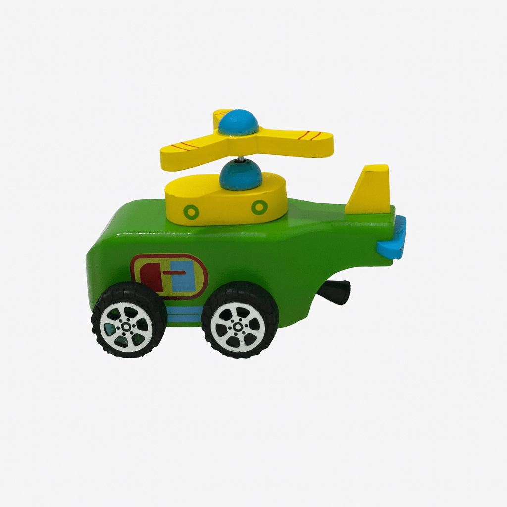 Kiddyraft Wooden Pull-String Helicopter Toy
