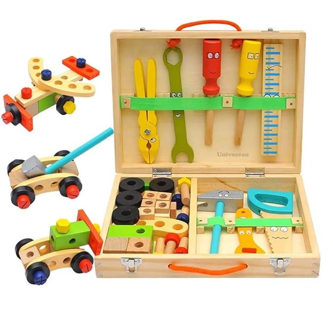 Kiddyraft Wooden Toolbox Set for Kids - Image 2