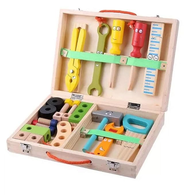 Kiddyraft Wooden Toolbox Set for Kids - Image 3