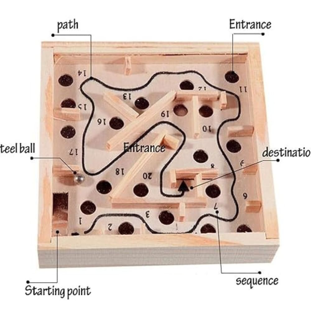 Kiddyraft Montessori Wooden Maze Puzzle - Image 2